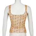 Missy Floral Print Mesh Selvedge Tank Top 15174 - SWEETKAMA