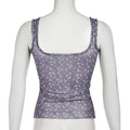 Missy Floral Print Mesh Selvedge Tank Top 15174 - SWEETKAMA