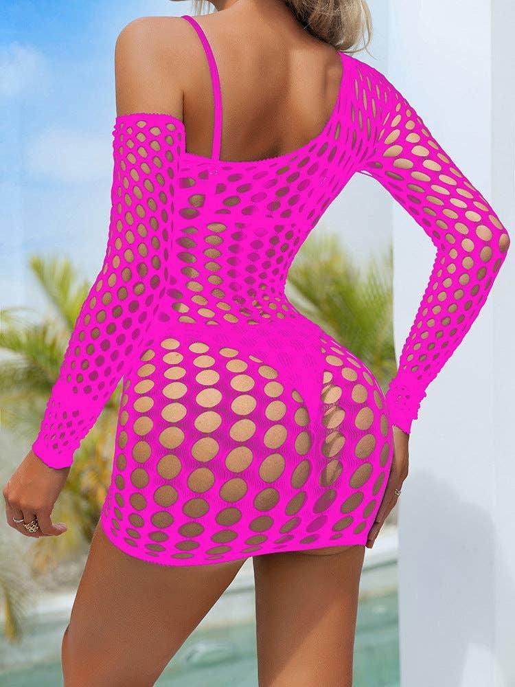 Off Shoulder See Through Hip Wrap Bodystocking K262 - SWEETKAMA