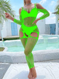 Off Sleeves Crisscross Sexy Mesh Bodystocking W586 - SWEETKAMA