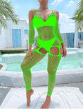 Off Sleeves Crisscross Sexy Mesh Bodystocking W586 - SWEETKAMA