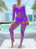 Off Sleeves Crisscross Sexy Mesh Bodystocking W586 - SWEETKAMA