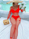 Off Sleeves Crisscross Sexy Mesh Bodystocking W586 - SWEETKAMA