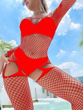 Off Sleeves Crisscross Sexy Mesh Bodystocking W586 - SWEETKAMA