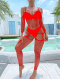 Off Sleeves Crisscross Sexy Mesh Bodystocking W586 - SWEETKAMA