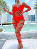 Off Sleeves Crisscross Sexy Mesh Bodystocking W586 - SWEETKAMA