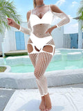 Off Sleeves Crisscross Sexy Mesh Bodystocking W586 - SWEETKAMA