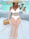 Off Sleeves Crisscross Sexy Mesh Bodystocking W586 - SWEETKAMA