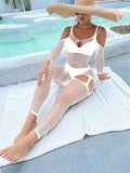 Off Sleeves Crisscross Sexy Mesh Bodystocking W586 - SWEETKAMA