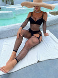 Off Sleeves Crisscross Sexy Mesh Bodystocking W586 - SWEETKAMA