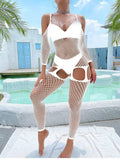 Off Sleeves Crisscross Sexy Mesh Bodystocking W586 - SWEETKAMA