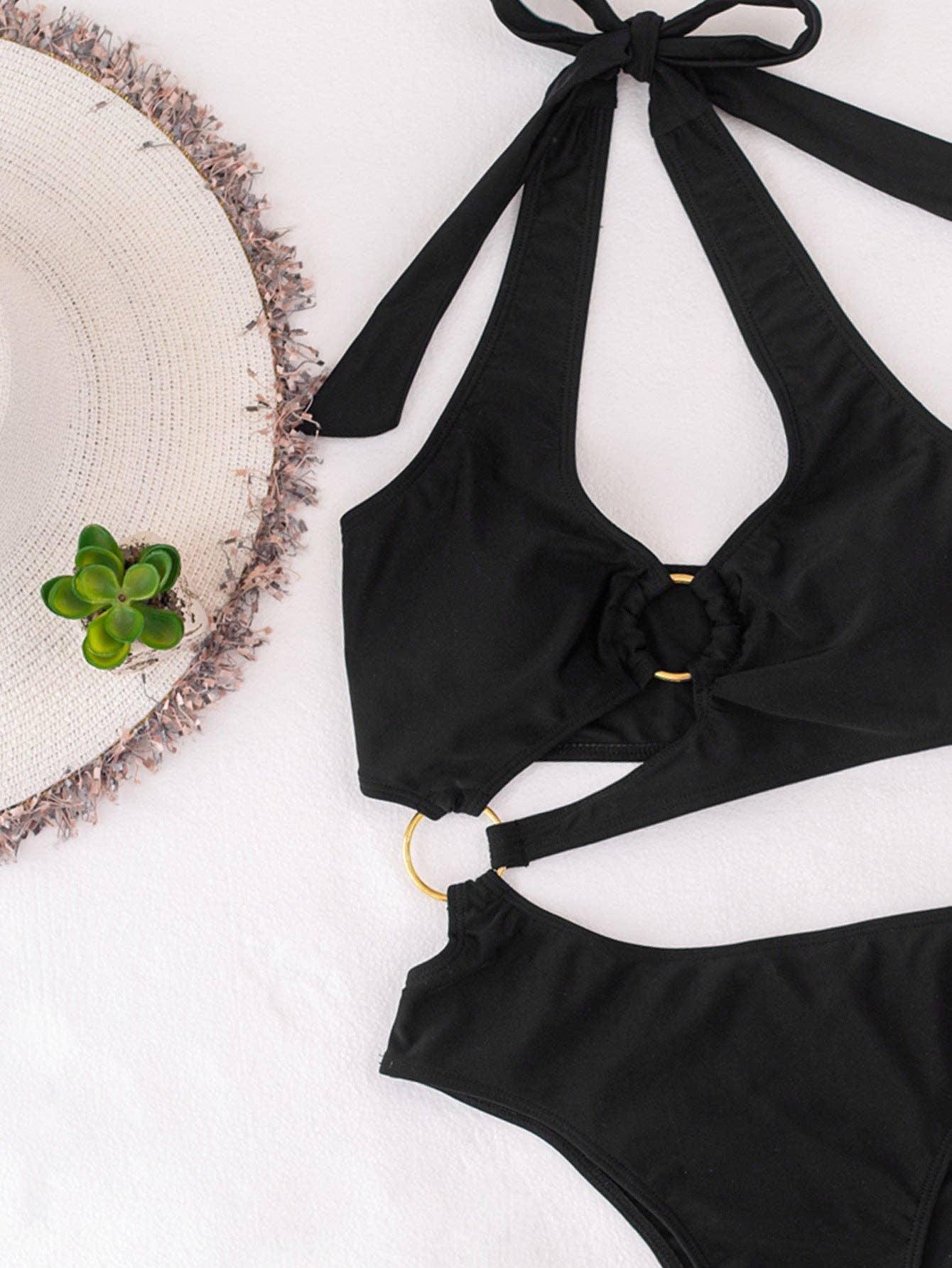 One Piece O-Ring Swimsuit LZ41 - SWEETKAMA