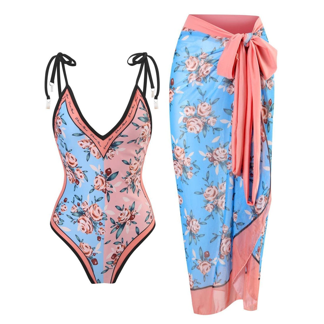 One Piece Swimsuit with Cover Up Y18 - SWEETKAMA