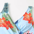 Open Back Wrap Front One Piece Swimsuit with Cover Up Y107 - SWEETKAMA