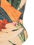 Open Back Wrap Front One Piece Swimsuit with Cover Up Y107 - SWEETKAMA