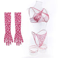 Pink Leopard Print Lingerie Set R1027A - SWEETKAMA