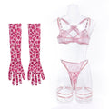 Pink Leopard Print Lingerie Set R1027A - SWEETKAMA