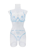 Rose Embroidery Lace Perspective Lingerie Set HF-4174 - SWEETKAMA