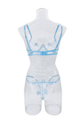 Rose Embroidery Lace Perspective Lingerie Set HF-4174 - SWEETKAMA