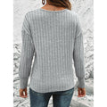 Round Neck Solid Color Button Women Blouse QX23683 - SWEETKAMA
