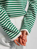 Round Neck Stripe Long Sleeves Sweater MY0033 - SWEETKAMA