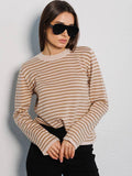 Round Neck Stripe Long Sleeves Sweater MY0033 - SWEETKAMA