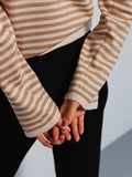 Round Neck Stripe Long Sleeves Sweater MY0033 - SWEETKAMA