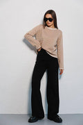 Round Neck Stripe Long Sleeves Sweater MY0033 - SWEETKAMA