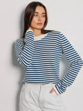 Round Neck Stripe Long Sleeves Sweater MY0033 - SWEETKAMA
