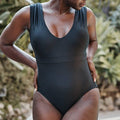 Ruched Shoulder Backflip One Piece Bikini Swimsuit FKSW2302A - SWEETKAMA