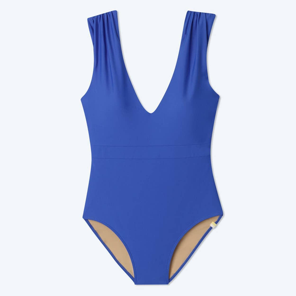 Ruched Shoulder Backflip One Piece Bikini Swimsuit FKSW2302A - SWEETKAMA