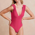 Ruched Shoulder Backflip One Piece Bikini Swimsuit FKSW2302A - SWEETKAMA