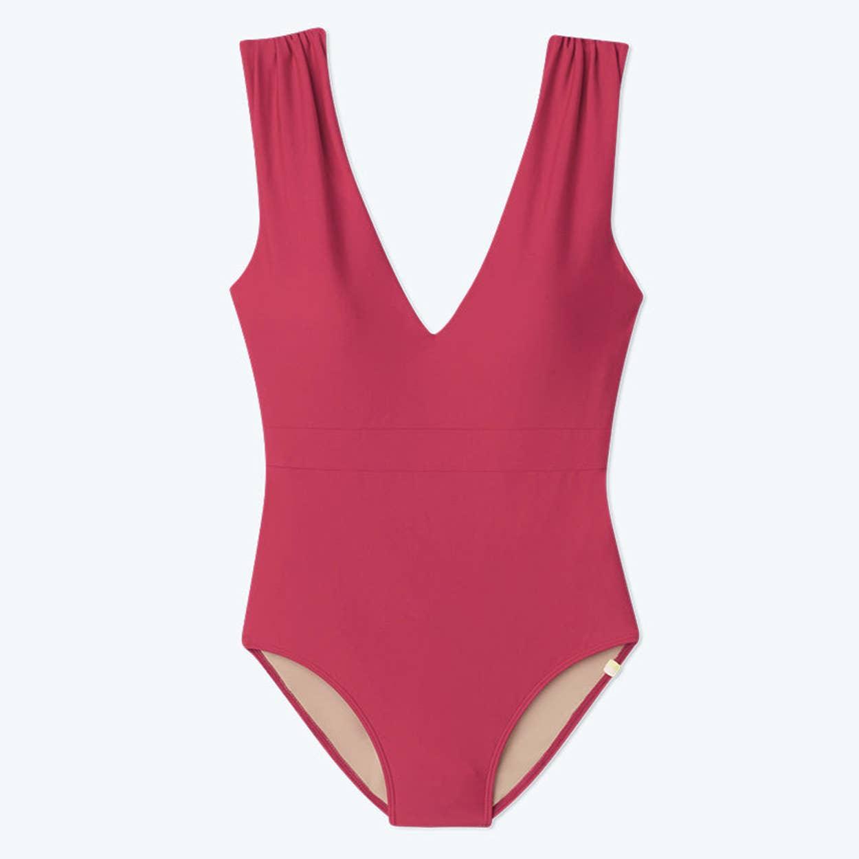 Ruched Shoulder Backflip One Piece Bikini Swimsuit FKSW2302A - SWEETKAMA