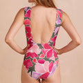 Ruched Shoulder Backflip One Piece Bikini Swimsuit FKSW2302A - SWEETKAMA