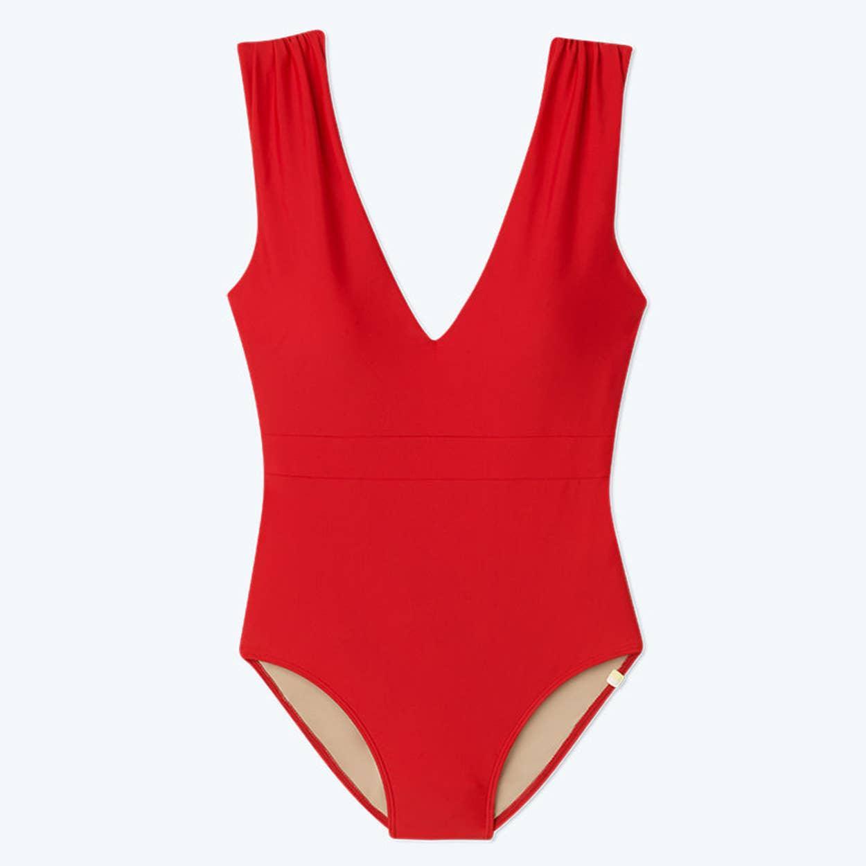 Ruched Shoulder Backflip One Piece Bikini Swimsuit FKSW2302A - SWEETKAMA