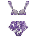 Ruffle Shoulder and Bottom 2PCS Bikini Set with Wrap Y61 - SWEETKAMA