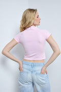 Seamless Short Sleeve Crop Top T-shirt Tops SKT3010 - SWEETKAMA