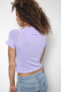 Seamless Short Sleeve Crop Top T-shirt Tops SKT3010 - SWEETKAMA