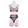 See Through Sexy Lingerie Set with Garter Belt 2550 - SWEETKAMA