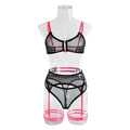 See Through Sexy Lingerie Set with Garter Belt 2550 - SWEETKAMA