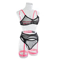 See Through Sexy Lingerie Set with Garter Belt 2550 - SWEETKAMA
