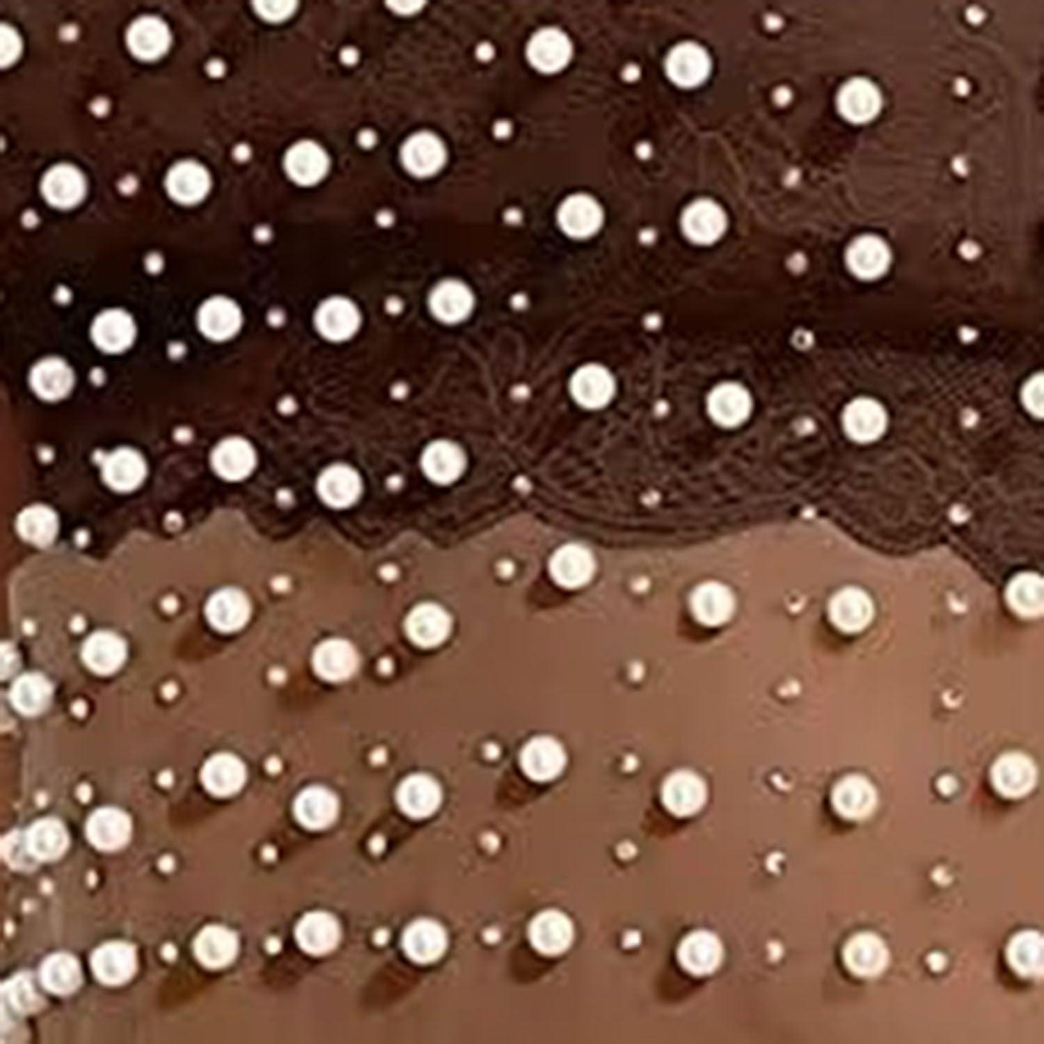 See Through Sparkle Rhinestone Pearl Mesh Maxi Dress SKD21067 - SWEETKAMA