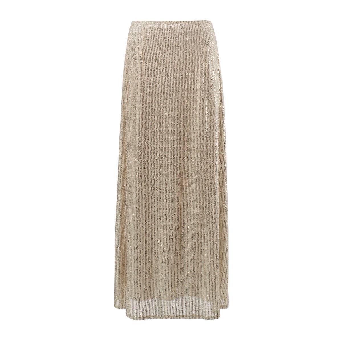 Sequin High Waist Solid Color Long Skirt BSQ0017 - SWEETKAMA