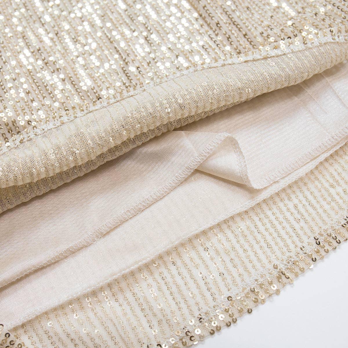 Sequin High Waist Solid Color Long Skirt BSQ0017 - SWEETKAMA