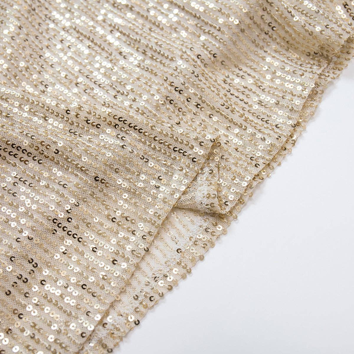Sequin High Waist Solid Color Long Skirt BSQ0017 - SWEETKAMA