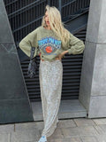 Sequin High Waist Solid Color Long Skirt BSQ0017 - SWEETKAMA