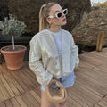 Sequin Long Sleeves Round Neck Women Daily Jacket SH8450 - SWEETKAMA