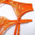 Sexy Embroidery Lingerie Set with Garter Belt HWT0710 - SWEETKAMA