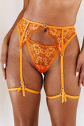 Sexy Embroidery Lingerie Set with Garter Belt HWT0710 - SWEETKAMA