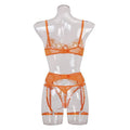 Sexy Embroidery Lingerie Set with Garter Belt HWT0710 - SWEETKAMA